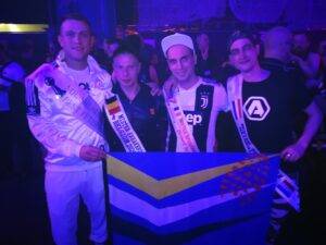 Mr Sneakers Belgium 2020 with the other European titleholders at Darklands